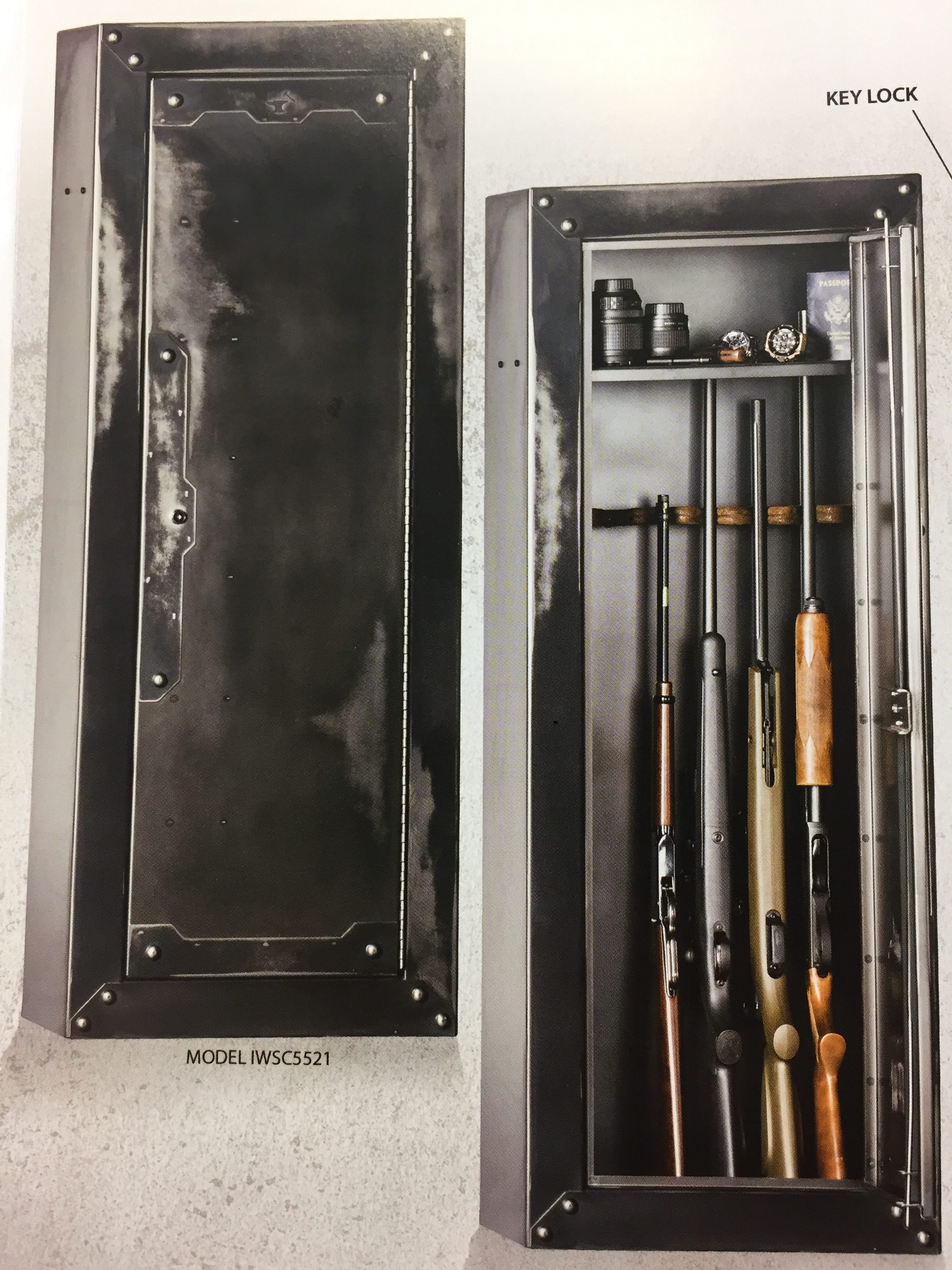 Rhino Metals Ironworks Gun Cabinet Distressed Finish 126 Lbs